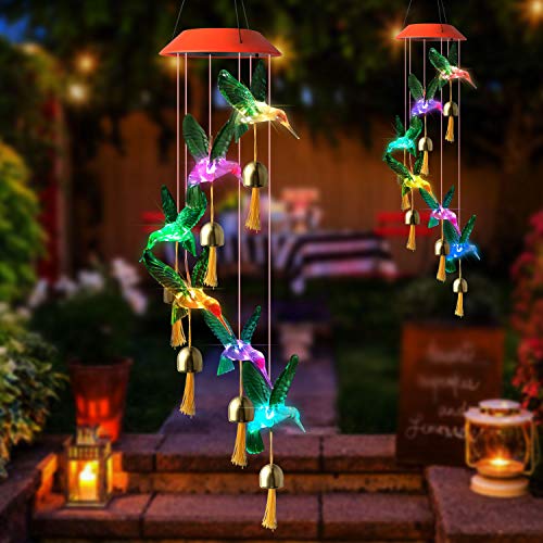 Shangtianfeng Solar Led Wind Chimes Hummingbird Fairy Night Light Wind Chime Mom Best Gift Outdoor Indoor Decor Party Decor Hummingbird Party Decor. #TOP1