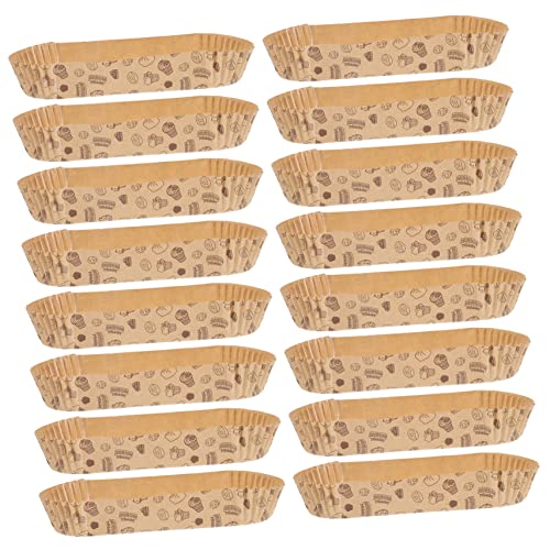 Ciieeo 100個 食品グレード使い捨て船型ケーキ紙カップ 耐高温ノンスティックベーキングトレイ 多機能ケーキカップ パーティー誕生日ウェ