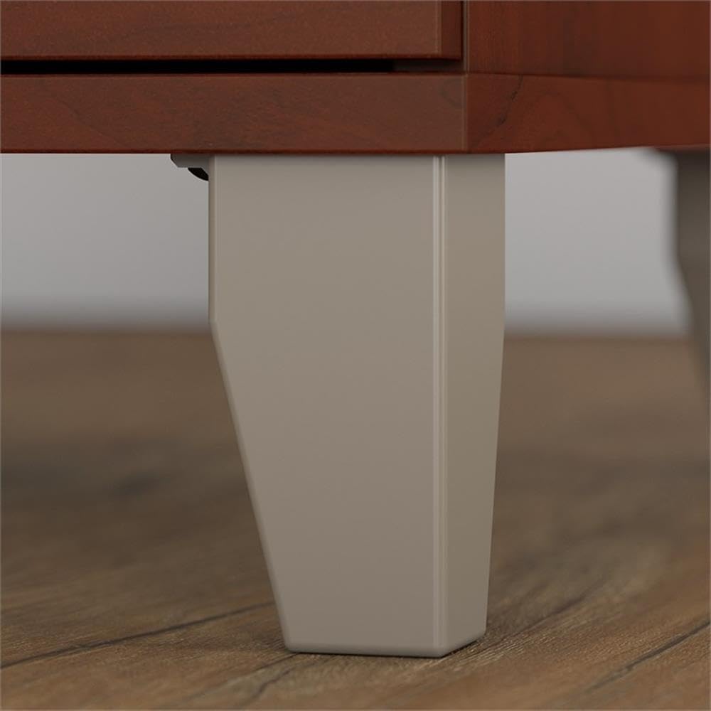 BOWERY HILL 60" Modern Wood Office Desk, Hansen Cherry Finish, 2 Box Drawers, File Drawer with Ball Bearing Slides, Transitional Style Home Office Desk with Wire Management Slots