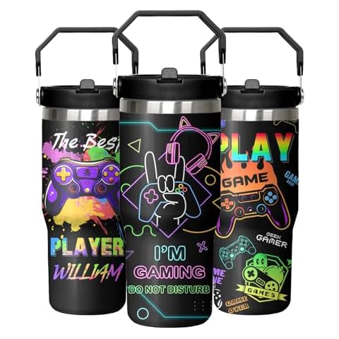 DDPODNQAK Gamer Tumbler 30oz,Game Lovers Gifts,Gifts for Men Teen Boys Boyfriend, Funny Birthday Gift for Game Lover,Gamer Girl Gifts, Gifts for Game Lovers Stainless Steel Tumbler with Handle Cover