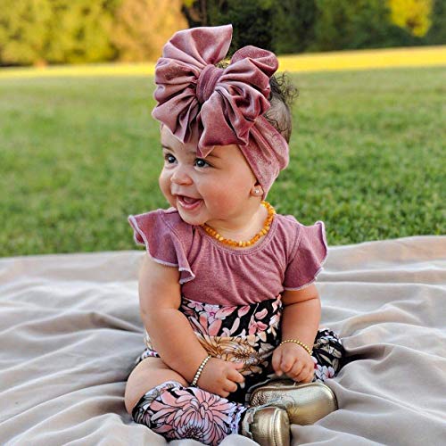 inSowni 10 Pack Solid Stretchy Velvet Big Bow Wide Headbands Headwraps Accessories for Baby Girls Toddlers Newborns Infants Kids3
