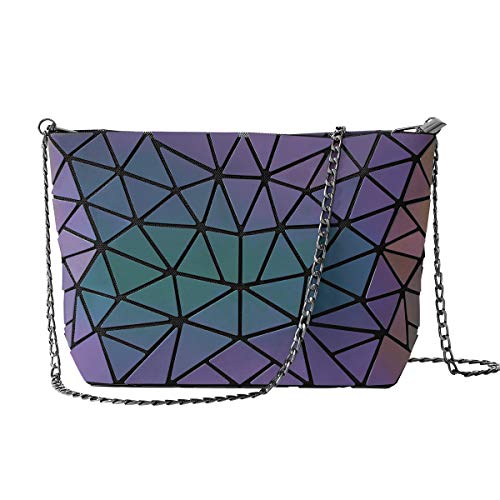 Mochila geométrica para mujer con láser  holográfica  reflectante  para viajes universitarios