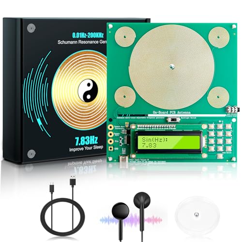 Générateur de Fréquence Schumann 7,83Hz Générateur de Fréquence 0,01 Hz à 200 kHz avec Alimentation USB-C | Générateur de Signal Réglable pour Chambre & Bureau...