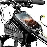 Markenname: WUKCLK. Regenfeste Fahrradrahmentasche Touchscreen Handyhülle Fahrradtaschen MTB Fahrrad Lenker Fahrradtasche, - 1,2 l Touchscreen-Tasche. - Größe: Einheitsgröße