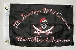 The Beatings Will Continue Until Morale Improves Pirate Flag 12X18 Boat Flag