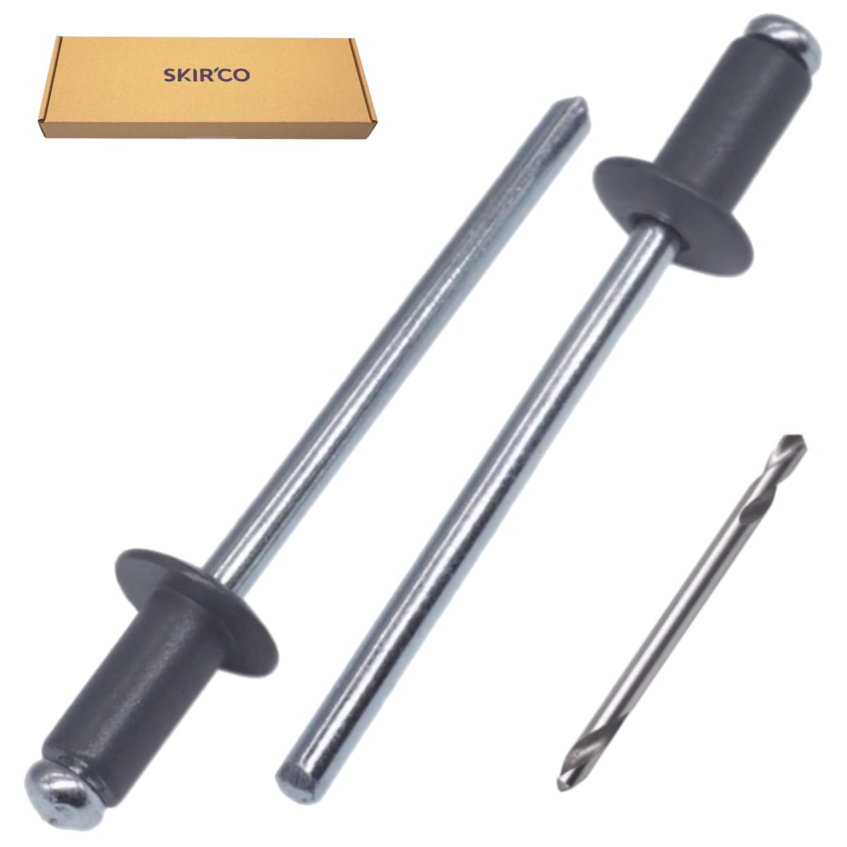 SKIR'CO (400 pcs) Rivets aveugles peints 4,0 x 10 mm, rivets aveugles en aluminium, DIN 7337, tête bombée, mandrin en acier, rivets à œil (gris anthracite RAL 7016)