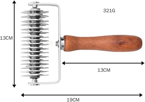 Miniatura 5 de CHUNCIN - Rodillo de entramado de acero inoxidable, para tartas de pizza, pan, galletas, pastelería, cortador de pizza, herramienta de panadería,