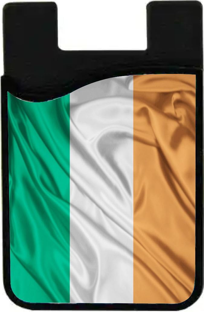 Ireland Flag Design - Adhesive Phone Wallet - Stick-on ID Card Holder for iPhone/Galaxy/Google Android Cases
