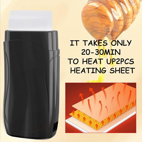 Roll On Wax Kit, Wax Roller Kit, Roll On Wax Warmer For Hair Removal, Roll On Wax For Larger Areas Of The Body, At Home Waxing Kit For Women And Men（Black） #TOP1