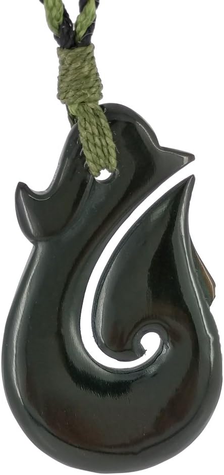 Black Horn Maori Hawaiian Inspired Fish Hook Necklace