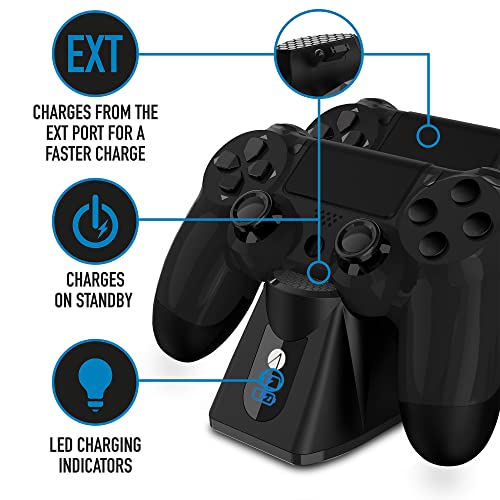 Stealth Sp-C100 Twin Charging Dock With 2M Play & Charge Cable For Ps4 - Black (Ps4) #TOP6