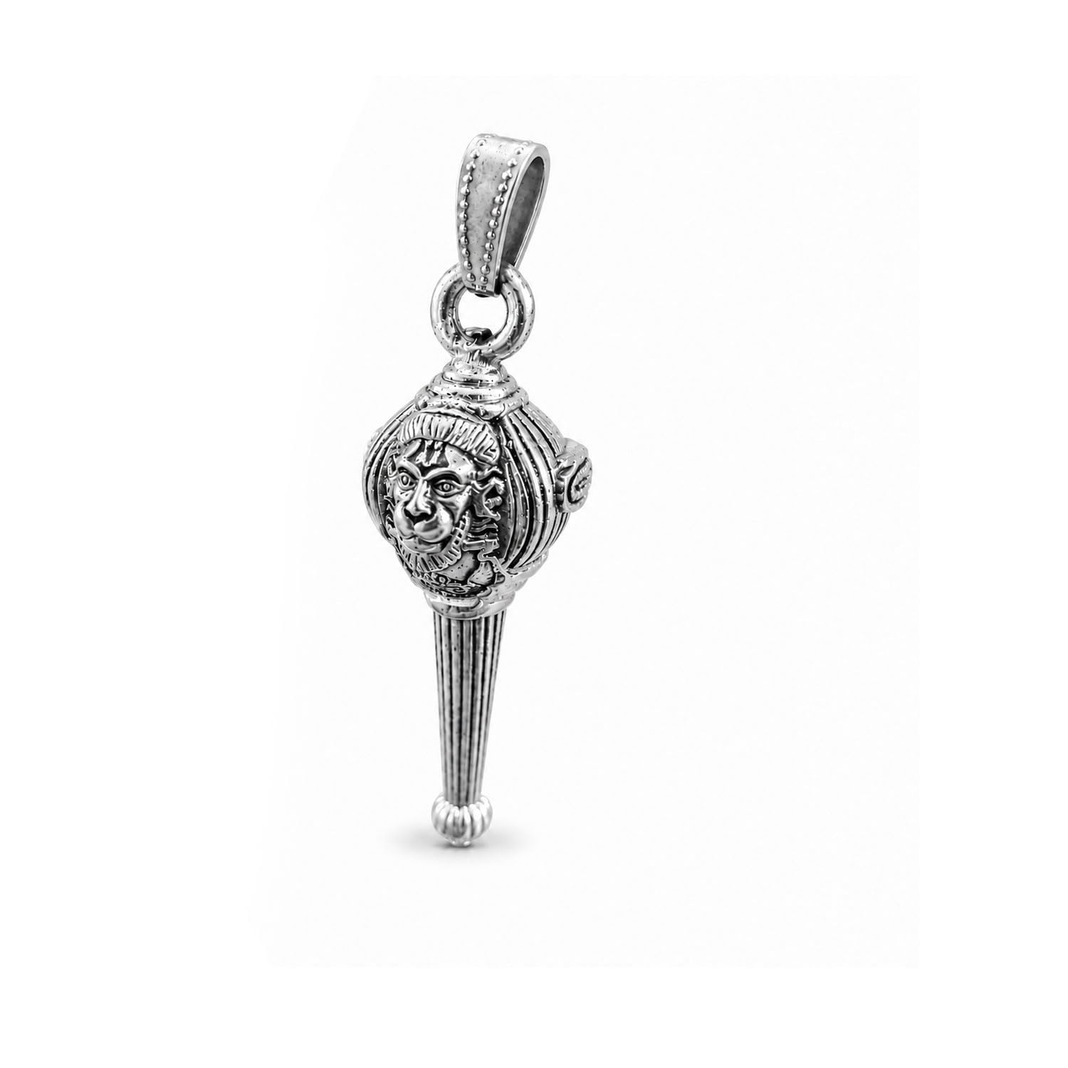 vama FASHIONS Plated Stainless Steel Hanuman Ji Gada Locket Keychain Pendant Bajrangbali Design Spiritual Religious Jewelry Gift For Men & Boys-picture-1