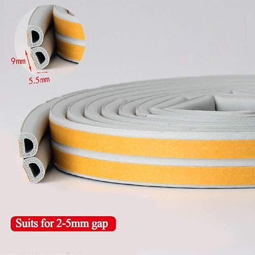 Miniatura 3 de Burlete para puerta, aislamiento resistente a la intemperie para puertas y ventanas, tira de sellado insonorizante, de goma para evitar colisiones