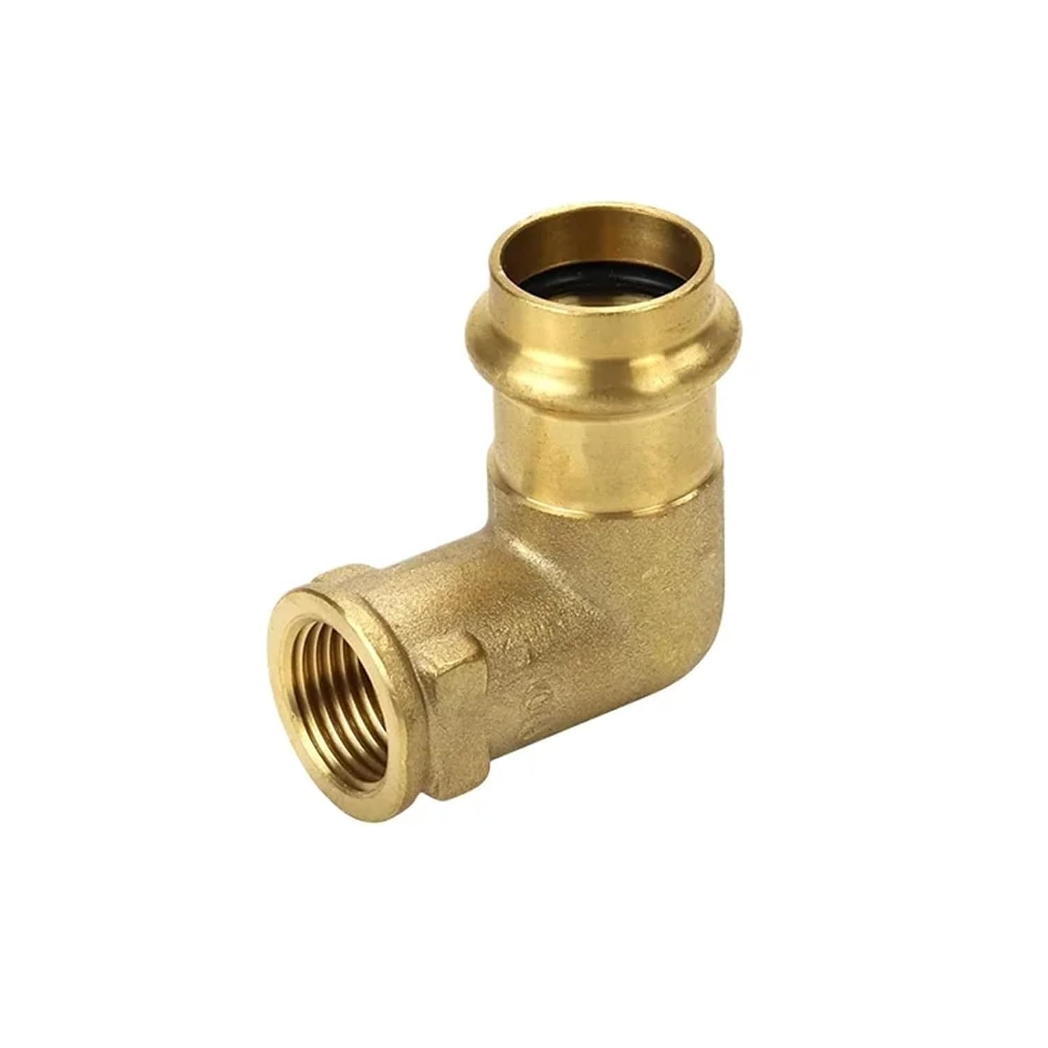 15-22mm 4inch Brass Copper Female Thread Elbow Repair Connector Pipe Fitting Single-clamp Compression(Tan) Fitting