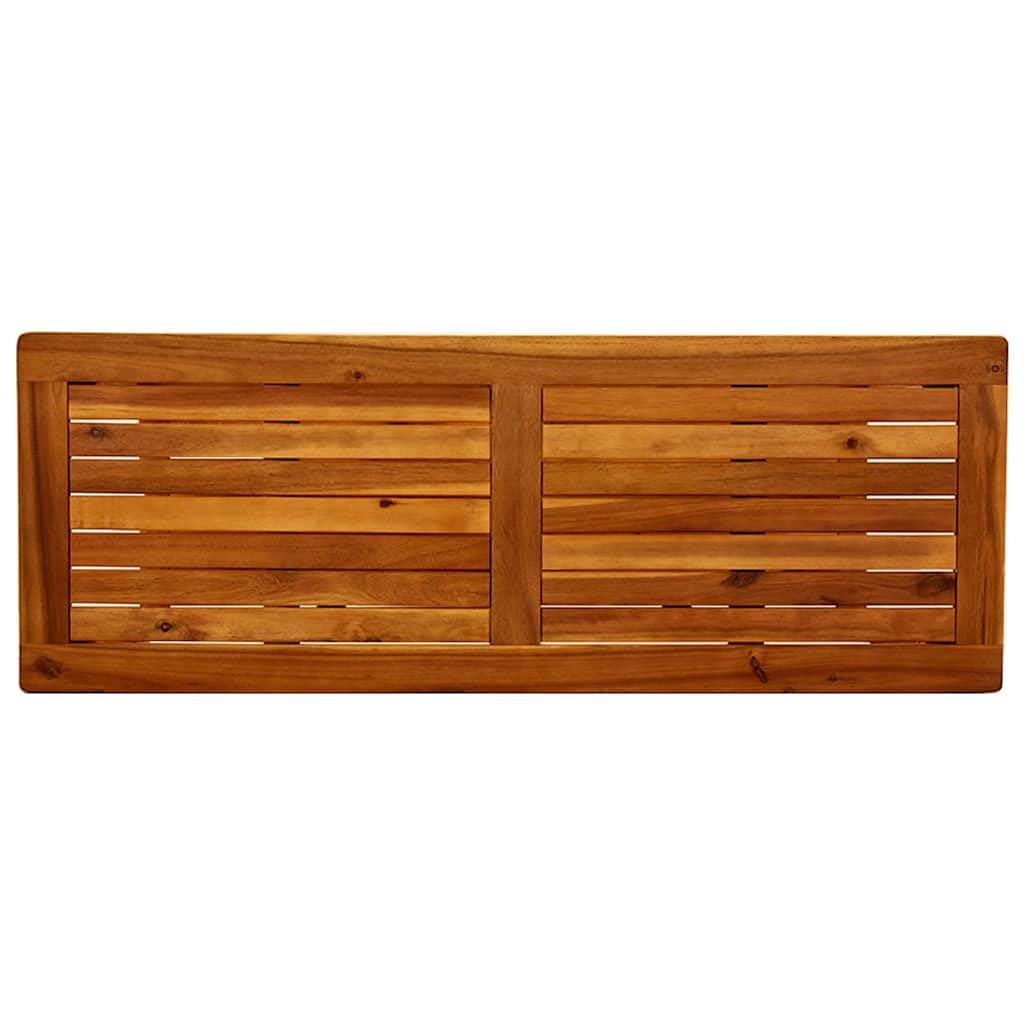 Mesa consola de jardín de madera maciza de acacia, 110 x 40 x 75 cm, con estante, resistente a la intemperie y estable, para terraza, balcón, exterior, ahorra espacio y fácil de limpiar como