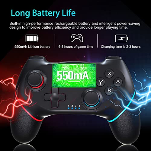 【Upgraded】Yuyiu Switch Controller Switch Pro Controller-Switch Remote Gamepad Joystick For Nintendo Switch/Switch Lite/Switch Oled，Pro Controller Switch Dual Vibration Turbo With Charging Cable (Switch Black) #TOP2