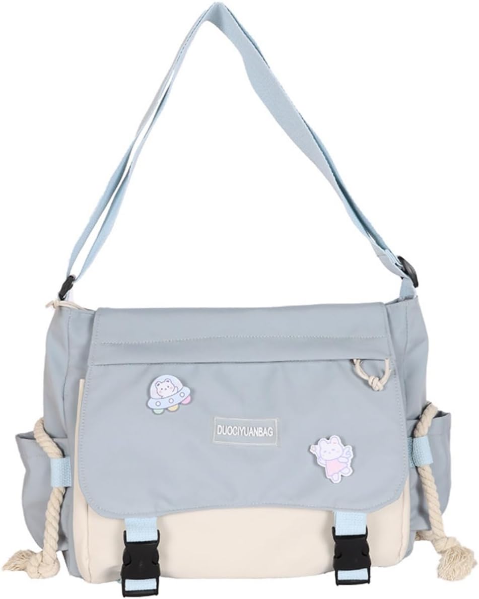 Cute Patchwork Messenger Bag Casual Crossbody Bag for Women Aesthetic Bag Ita Bag Tote Purse