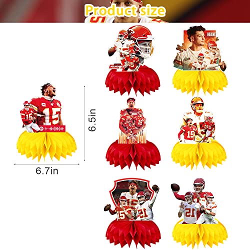 Patrick Mahomes Party Decorations Honeycomb Centerpiece, 7 Pieces American Football Star Theme 3D Double Side Cake Toppers Table Centerpieces, Photo Backdrop For Kids Adults Birthday Party Decorations #TOP1