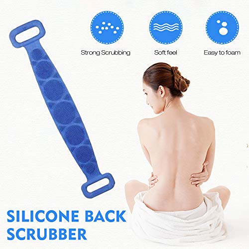 Btuty Esfregão dorsal de silicone, banho de chuveiro Escova de silicone para massagem corporal Toalh