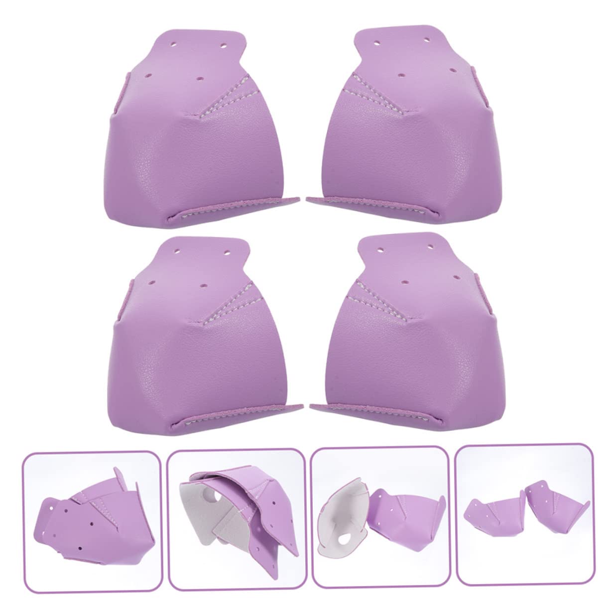 VANZACK Skate-Stiefel Skater Cap Schlittschuhe zubehör Profi-Skateboard Schlittschuhe liefern Skate-Versorgung verschleißfester Zehenschutz für Schlittschuhe Leder Violett
