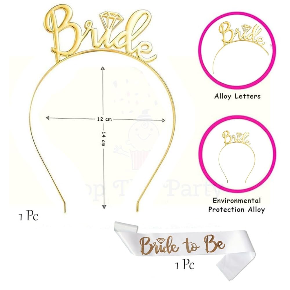 Pop The Party White Sash And Gold Tiara For Decoration Set - Image 2 thumbnail