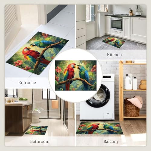 Tapis plantes tropicales lavable en machine et antidérapant - 8