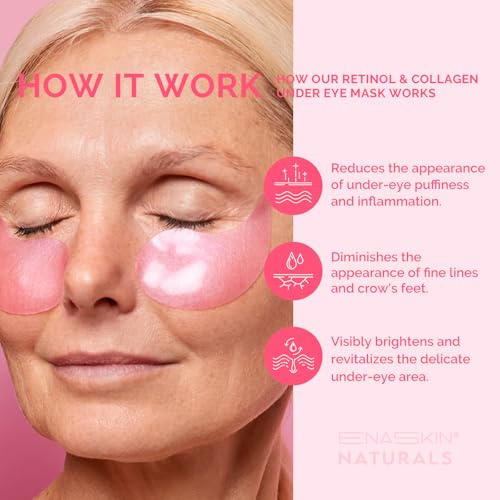 Image of Under Eye Patches for Dark Circles: Caffeine Gel Masks for Puffiness Undereye Bags Wrinkles - Instant Brightening Moisturizing Skin Treatment Pads - Gift for Mom Traveler Night Worker, 30 Pairs (Pink)