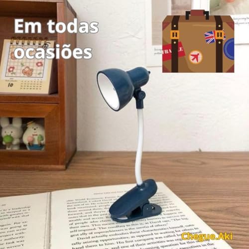 Mini Luminária LED Flexível Portátil Luz Mesa Leitura Livro (Branco)