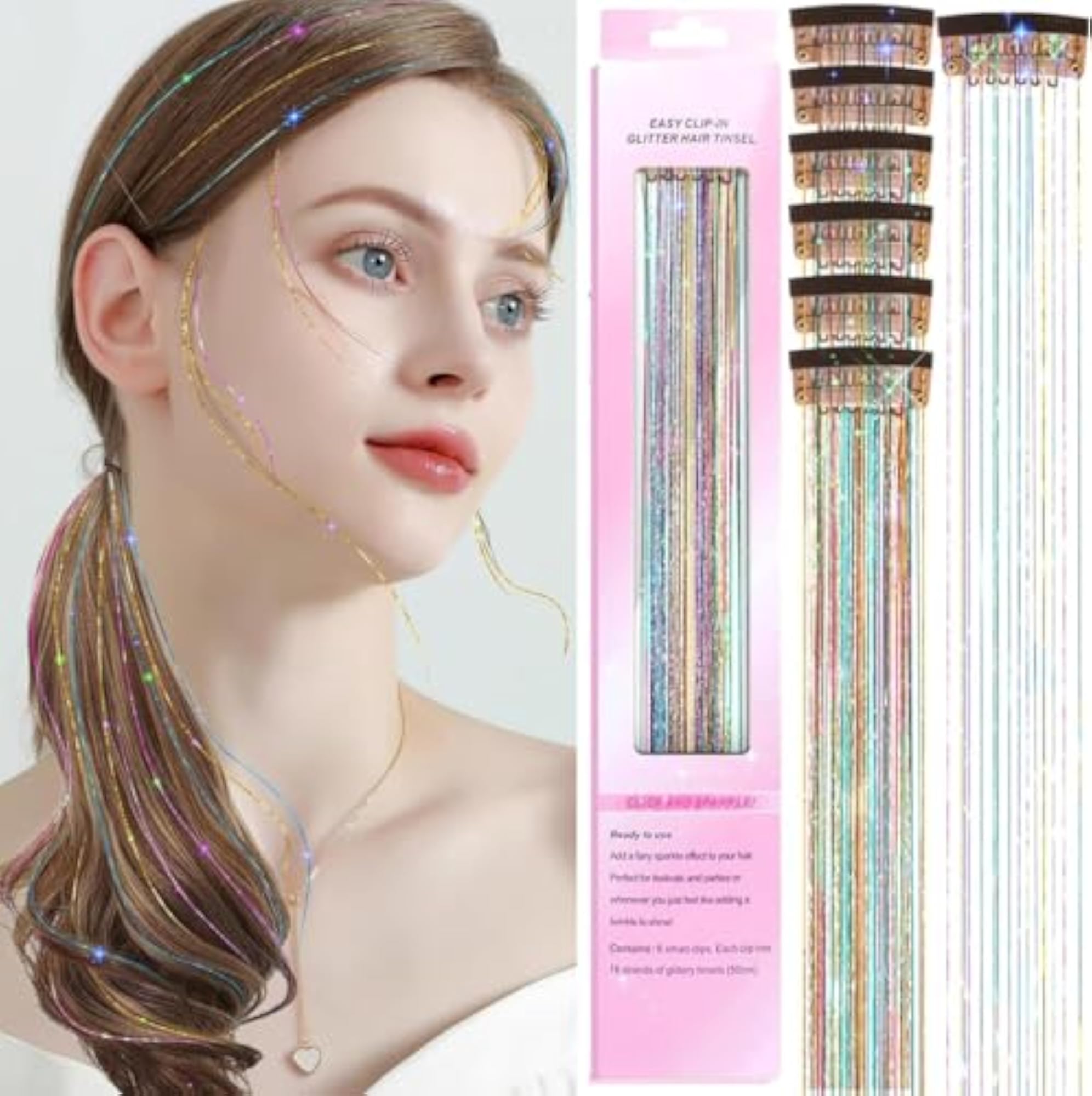 Fake Hair Color Extensions for Kids, Artificial Hair Accessories