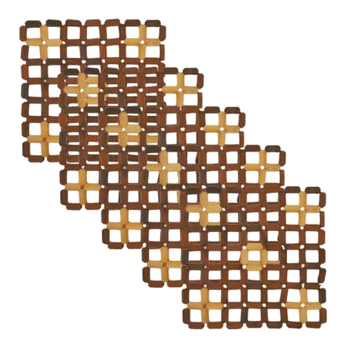 Kit 5 Descansos De Panela Bambu Quadrado 15cm