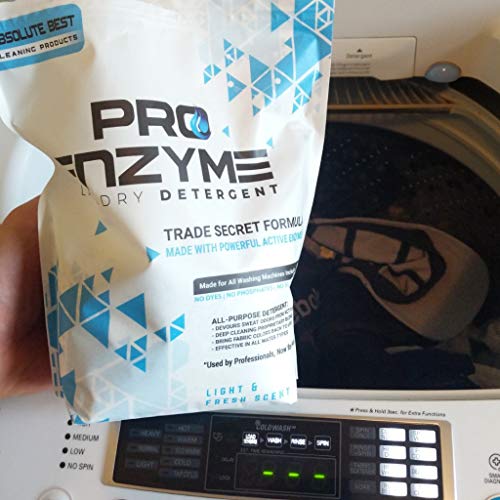 Pro-Enzyme Laundry Detergent Powder - Proprietary Active Enzymes For Home Washing Used By Professionals - Body Odor, Sweat, Stain Destroyer On Activewear, Clothing, Bedding, Non-Irritating, 90 Loads #TOP5