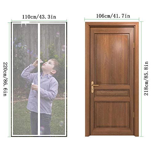 Magnetic Screen Door 150x200cm,Anti Mosquito Mesh Fly Curtain Top-to-Bottom Seal Automatically for Balcony Sliding Living Room Children's Room - Image 2