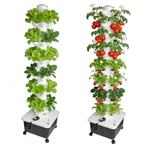 14-Layer Hydroponics Growing System Kit, 70 Slots Aeroponic Tower Garden