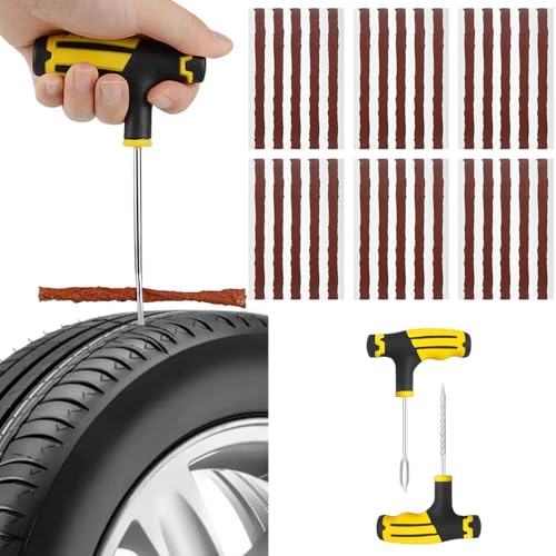 Kit Riparazione Pneumatici,Kit Antiforatura per Auto,Kit Riparazione Pneumatici Auto,Colla Riparazione Pneumatici Auto,Riparazione Pneumatici Bici,Kit Riparazione Gomme,per Auto,SUV,ATV,Camion,Moto