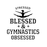 2 Pcs - No Background - Waterproof Car Sticker Decal of Stressed Blessed and Gymnastics Obsessed - Motivational Quote for Gym Enthusiasts (Black, 3.8'' x 3.9'') |k74751BL
