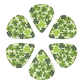 ASDTEHCY Lot de 6 médiators en celluloïd Trefle pour guitares acoustiques, électriques, basses ou ukulélé - Les Beatles, Paul McCartney, John Lennon, RIngo Starr, George Harrison ASDTEHCY Lot de 6 médiators en celluloïd Trefle pour guitares acoustiques, électriques, basses ou ukulélé – Image 2