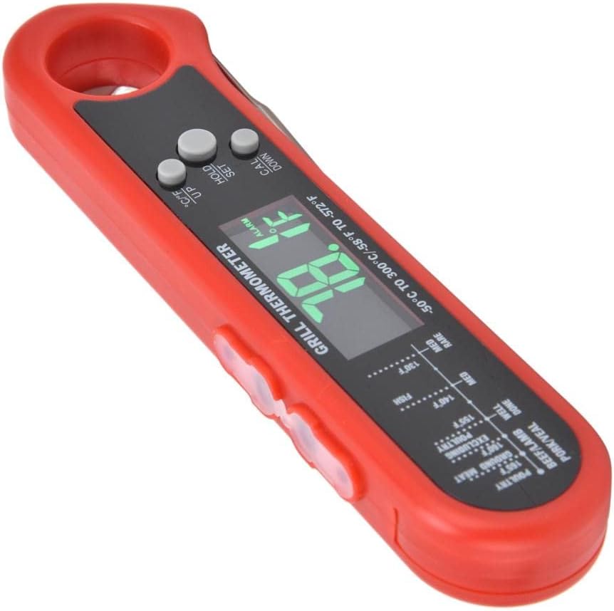 review Digital Meat Thermometer, Foldable Instant Read Food Thermometer Multi Probe Alarm Digital Temperature Meter for Barbecue Oven Cooking and Grilling, Kitchen Gadgets