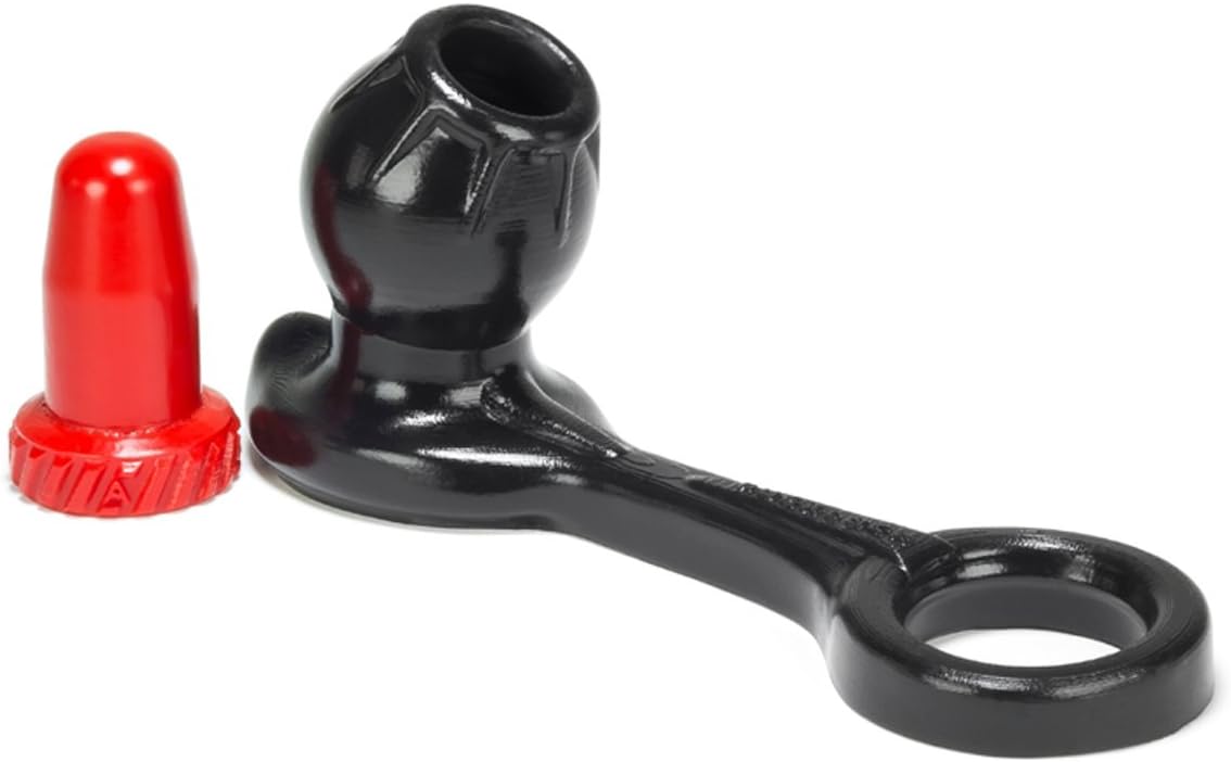 Oxballs Fucklock Asslock Cock Ring and Hollow Plug, Black, 300 Gram