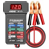 Fadcaer Multifunctional 12V Digital Battery Load Tester with LED Display and LED Indication Automotive Alternator Voltmeter Charging System Analyzer for Trucks Boats Motorcycles Vehicle
