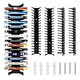 Pevezie Video Game Storage Organizer Wall Mount - Metal Media Shelf Holds Up to 72 Disc Boxes, Game Case Holder for PS, Xbox, Switch, Space Saving 4-Pack Disc Holder, No Tools Needed (4-Pack)