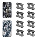 Fogfar 8 Pack Drive Chain Master Link Clip, Steel Alloy Heavy Duty Roller Chain Connector Links, Vehicles Connector Part Replacements, Universal for Most Motorcycles, Bikes (Black #420)