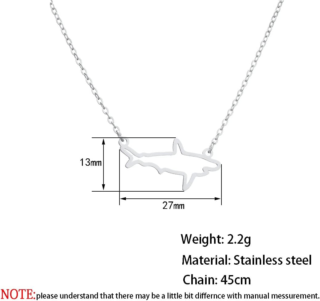 Simple Shark Animal Pendant Necklace Sea Shark Necklace for Women Men Fashion Beach Holiday Jewelry - Image 2