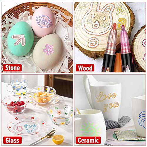 Banral BANRAL-36 COLORS OUTLINE MARKERS 36 Colors Glitter Markers, Double Line Outline Markers, Super Squiggles Shimmer Outline Marker Set, Self Outline Metallic Doodle Drawing Pens thumb #3