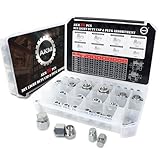 AKM 80 Pcs DIN Light Duty Cap & Plug Assortment Hydraulic Adapter Fitting Kit Set, Galvanized Steel with Precision Threading Dash Sizes 12 14 16 18 22 26 30 36