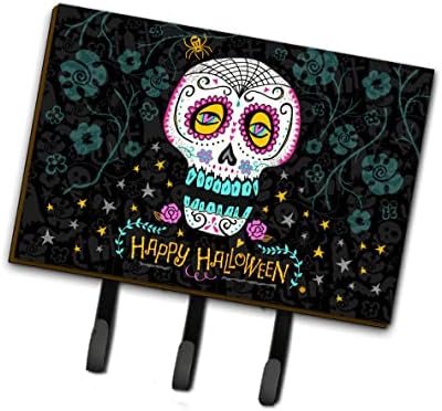 Caroline's Treasures VHA3035TH68 Happy Halloween Day of the Dead Leash or Key Holder, Wall Hooks, Key Hooks Holder, Coat Rack Wall Mount, Coat Hooks, Hooks for Hanging Keys, Towels, Aprons, Leashes, image 5