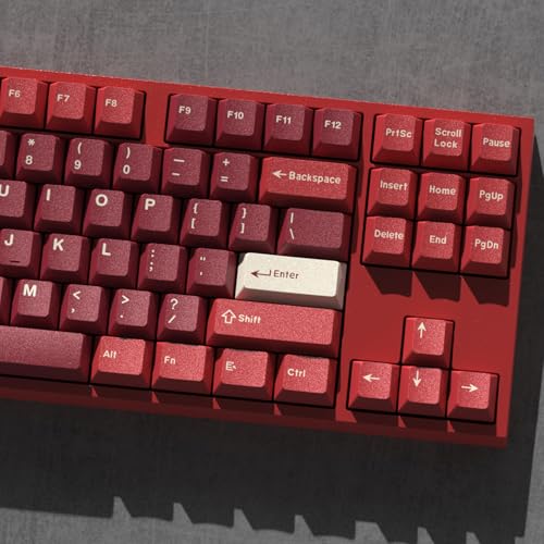Image of Fogruaden PBT Keycaps Set, Cherry Profile Custom Red Keycap for Mechanical Keyboard