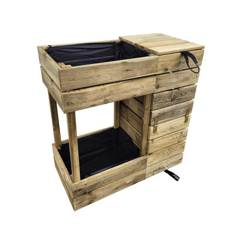 Composteur balcon bac à Fleurs 2 en 1 - ESSENCIA - 80L