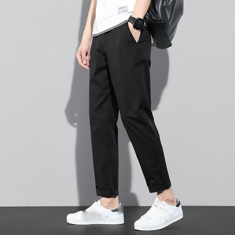 Pantalon court d'été homme soie glacée anti transpiration short ample droit infroissable - 3