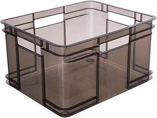 keeeper Transportbox mit Tragegriffen, Euro-Box XL, 28 l, 43 x 35 x 24 cm, Bruno, Crystal Grey (Transparent)