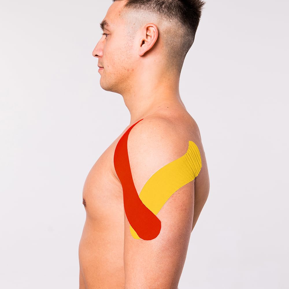 CureTape® Kinesiologie Tape (5 cm x 31,5 m) | Wasserfest und latexfreies Kinesiotapes | Kinesiotape mit TÜV-Zertifikat | Sporttape für den Profi | Physio Tape für Verletzungen & Beschwerden | Gelb